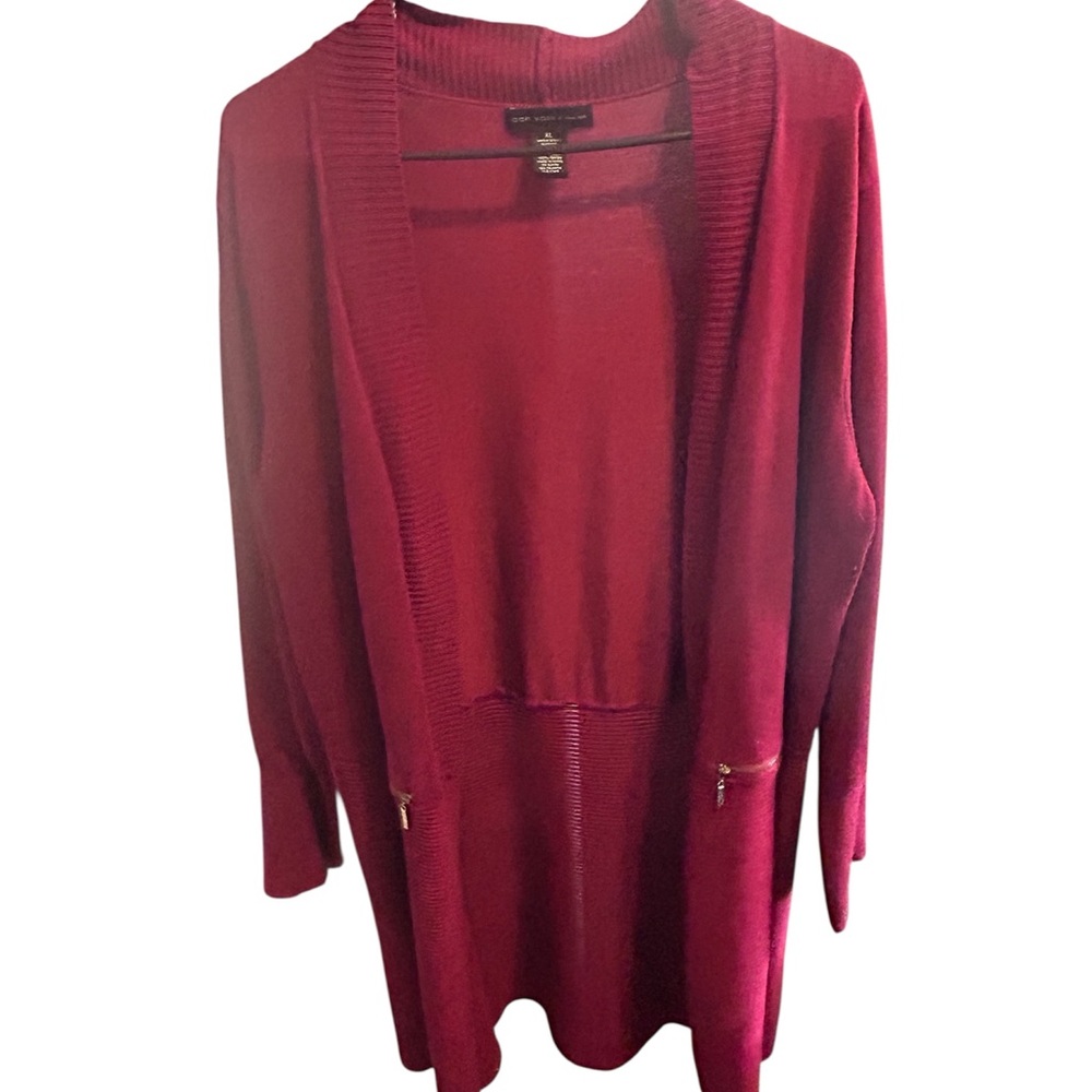 Joan Vass Vibrant Red Cardigan